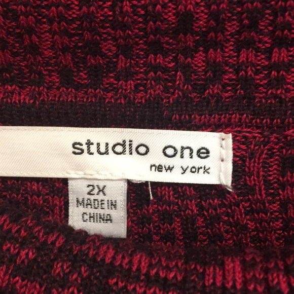 Studio One Cowl Neck Knit Sweater Dress NWT 2X - Picture 2 of 4